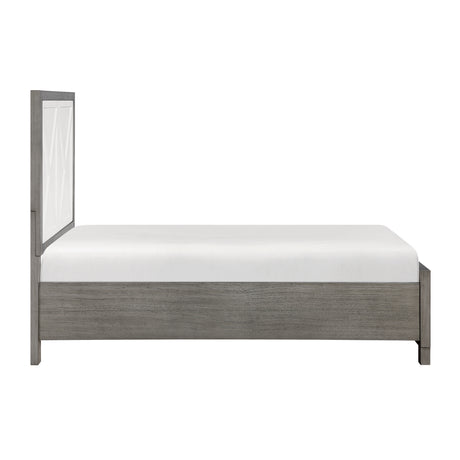 Rowan Ivory/Gray Twin Platform Bed with Footboard Storage from Homelegance - Luna Furniture