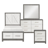 Rowan Ivory/Gray 4pc Set (TB+NS+DR+MR) from Homelegance - Luna Furniture
