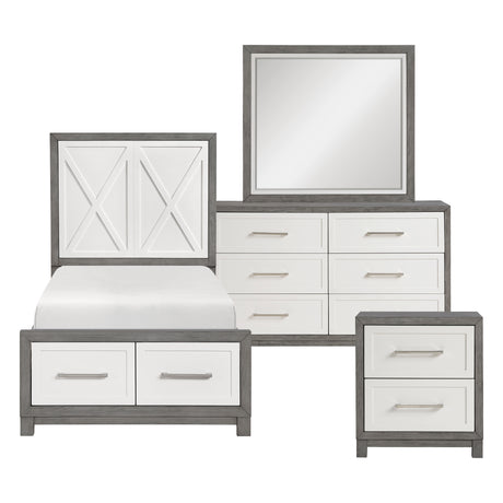 Rowan Ivory/Gray 4pc Set (TB+NS+DR+MR) from Homelegance - Luna Furniture