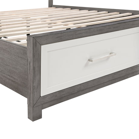 Rowan Ivory/Gray Youth Platform Bedroom Set with Footboard Storage from Homelegance - Luna Furniture