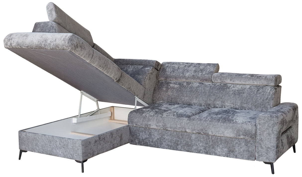 Daytona Silver Storage Sleeper LAF Chaise Sectional from ESF Furniture - Luna Furniture