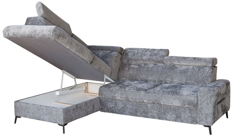 Daytona Silver Storage Sleeper LAF Chaise Sectional from ESF Furniture - Luna Furniture
