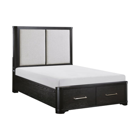 Gilbert Charcoal Queen Storage Platform Bed from Homelegance - Luna Furniture