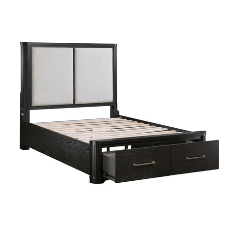 Gilbert Charcoal Queen Storage Platform Bed from Homelegance - Luna Furniture