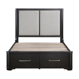 Gilbert Charcoal King Storage Platform Bed from Homelegance - Luna Furniture