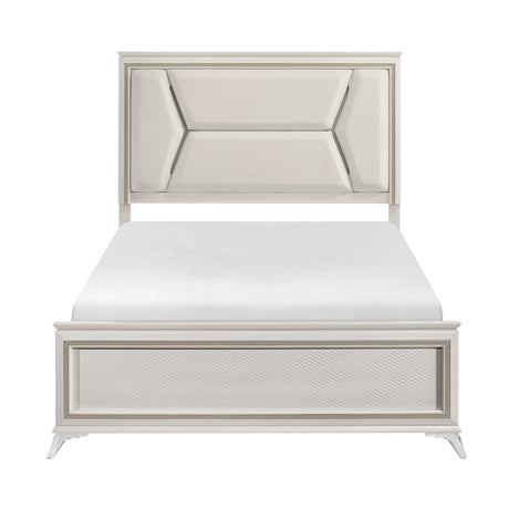 Audra White Queen Panel Bed from Homelegance - Luna Furniture