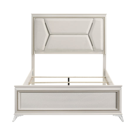 Audra White Queen Panel Bed from Homelegance - Luna Furniture