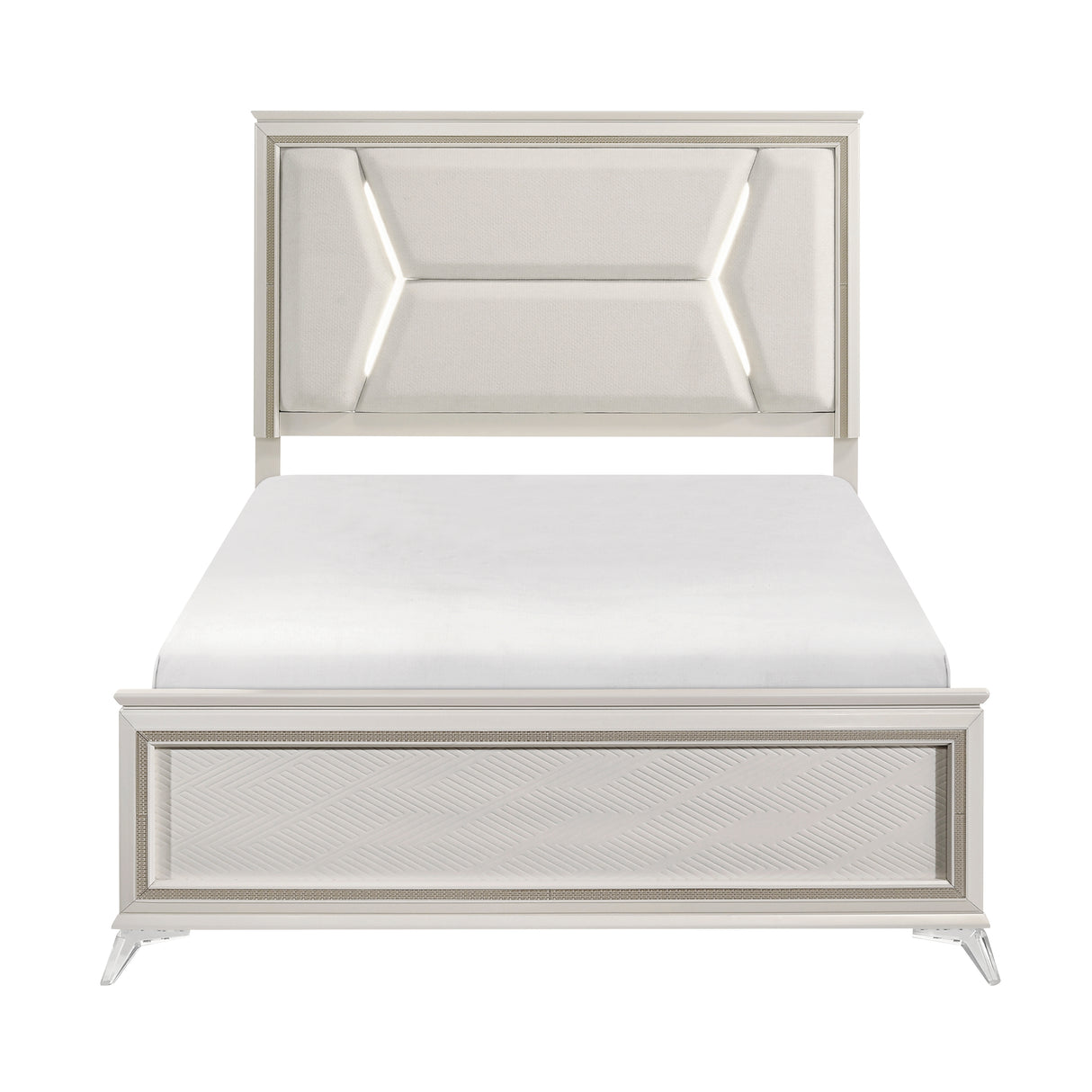 Audra White Queen Panel Bed from Homelegance - Luna Furniture