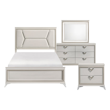 Audra White 4pc Set (QB+NS+DR+MR) from Homelegance - Luna Furniture