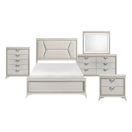Audra White 5pc Set (QB+NS+DR+MR+CH) from Homelegance - Luna Furniture
