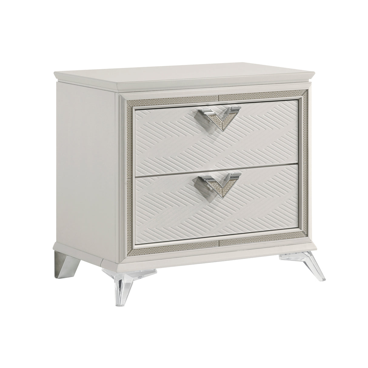 Audra White 5pc Set (QB+NS+DR+MR+CH) from Homelegance - Luna Furniture