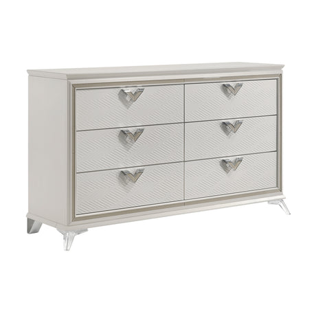 Audra White 5pc Set (QB+NS+DR+MR+CH) from Homelegance - Luna Furniture