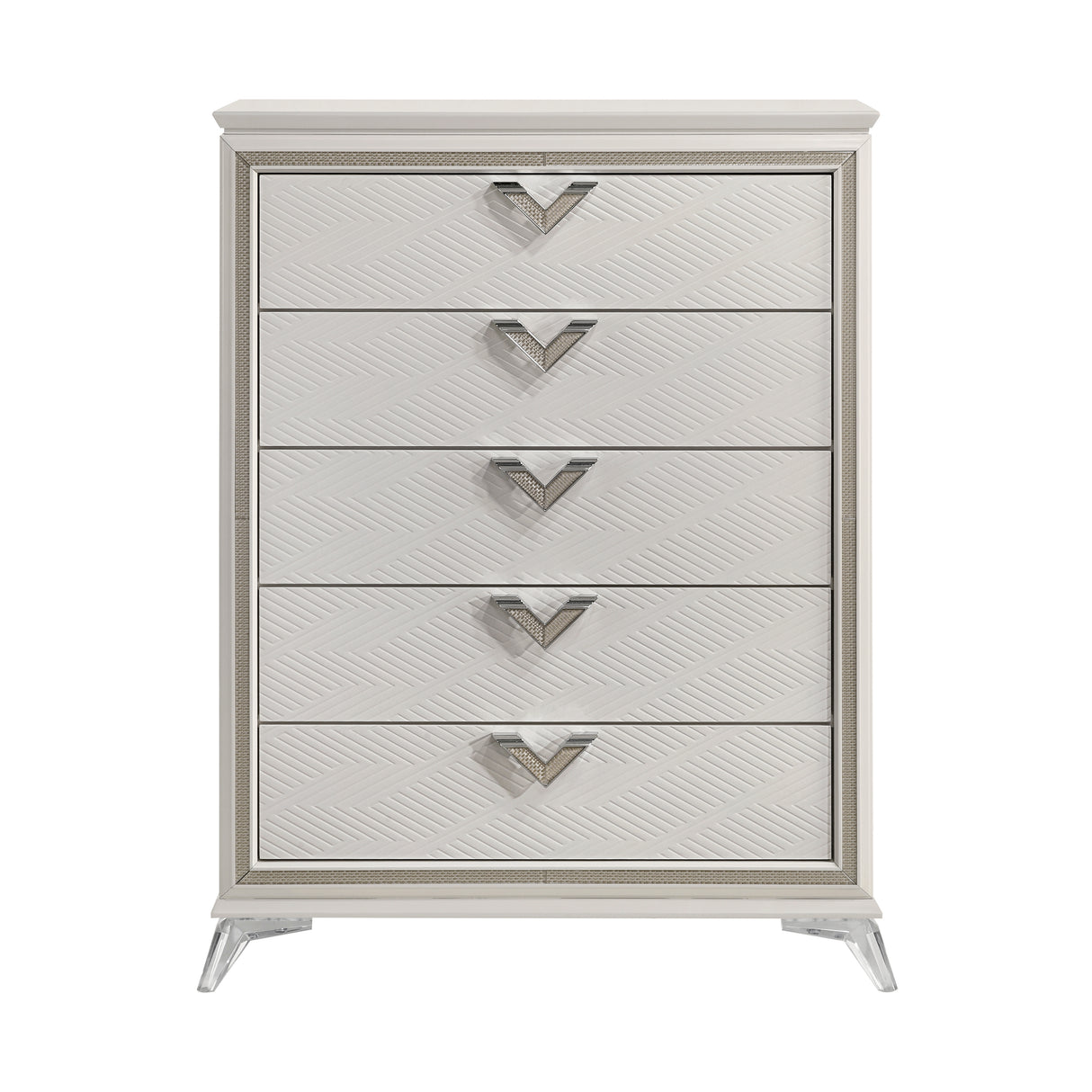 Audra White 5pc Set (QB+NS+DR+MR+CH) from Homelegance - Luna Furniture