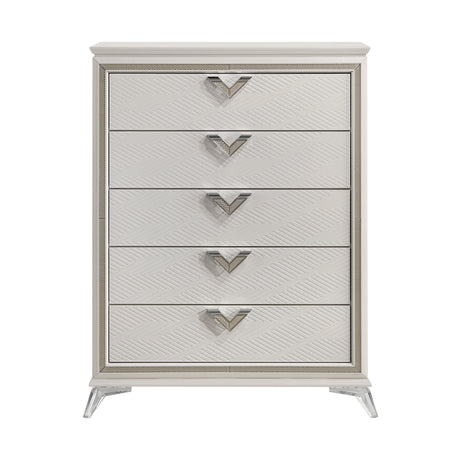 Audra White 5pc Set (QB+NS+DR+MR+CH) from Homelegance - Luna Furniture