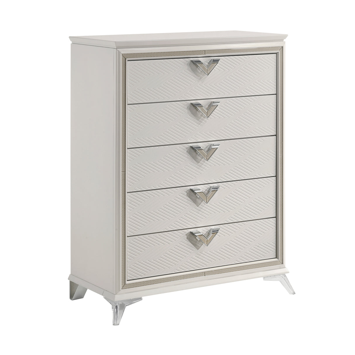Audra White 5pc Set (QB+NS+DR+MR+CH) from Homelegance - Luna Furniture