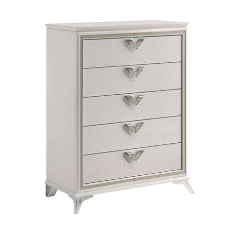 Audra White 5pc Set (QB+NS+DR+MR+CH) from Homelegance - Luna Furniture