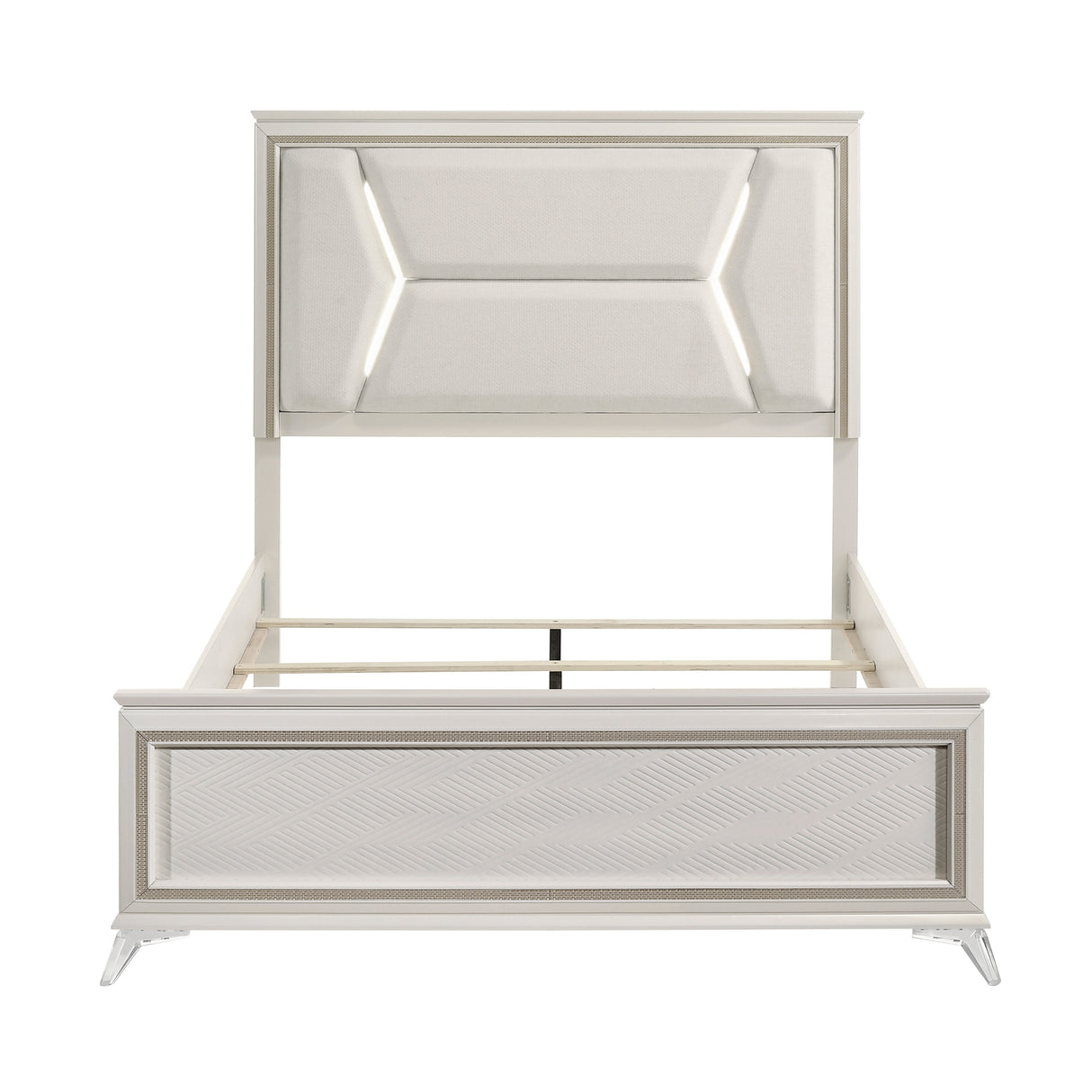 Audra White California King Panel Bed from Homelegance - Luna Furniture