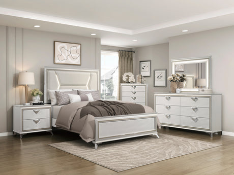 Audra White King Panel Bed from Homelegance - Luna Furniture