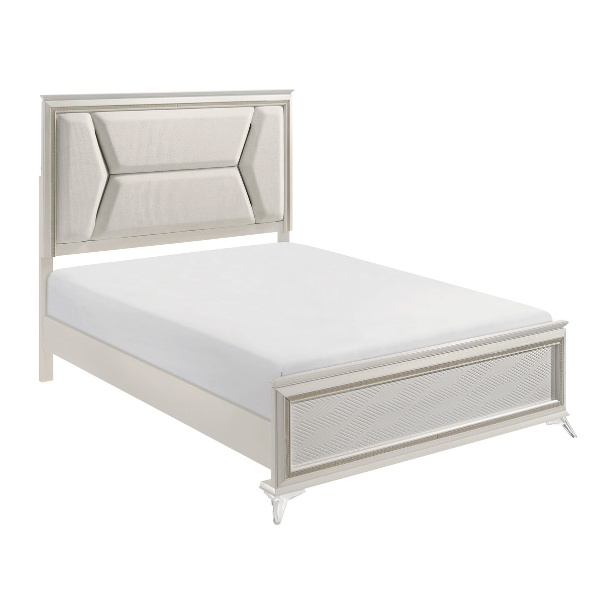 Audra White King Panel Bed from Homelegance - Luna Furniture