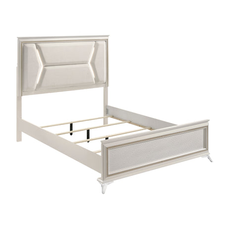 Audra White King Panel Bed from Homelegance - Luna Furniture