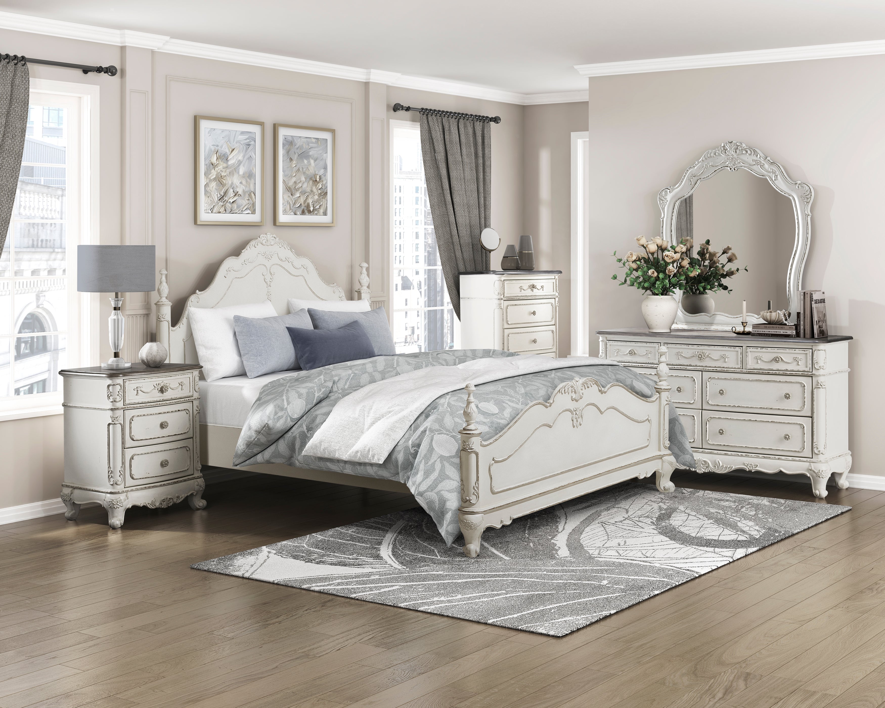 し*ー様 antique アンティーク ホワイトペイント スピンドルバック チェ Homelegance Cinderella Antique White Chest - Luna Furniture