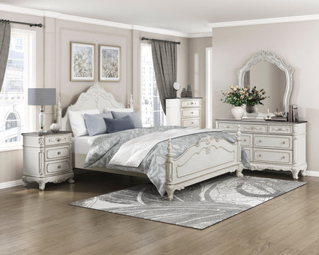 Cinderella Antique White Queen Bed from Homelegance - Luna Furniture