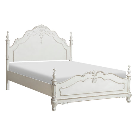 Cinderella Antique White Full Poster Bed from Homelegance - Luna Furniture