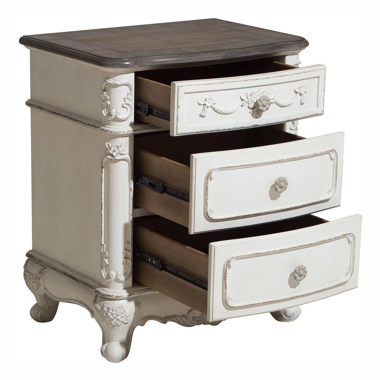 Cinderella Antique White Twin Poster Bed from Homelegance - Luna Furniture