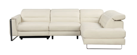 Eminence Bianco Latte Top-grain Leather RAF Sectional from ESF Furniture - Luna Furniture