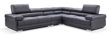 2119 Black 4-Piece Top-Grain Leather Sectional from ESF Furniture - Luna Furniture