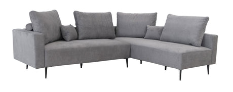 Redford Grey/Silver Sectional from ESF Furniture - Luna Furniture
