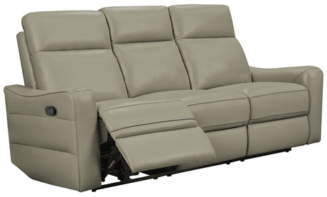 3517 Grey/Silver Top-grain Leather Reclining Sofa from ESF Furniture - Luna Furniture