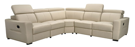 6021 Light Beige Top-grain Leather Reclining Sectional from ESF Furniture - Luna Furniture