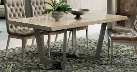 Elite Ivory Dining Table and 4 Ambra Side Chairs from ESF Furniture - Luna Furniture