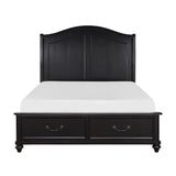 Herman Charcoal Brown Queen Platform Bed with Footboard Storage from Homelegance - Luna Furniture