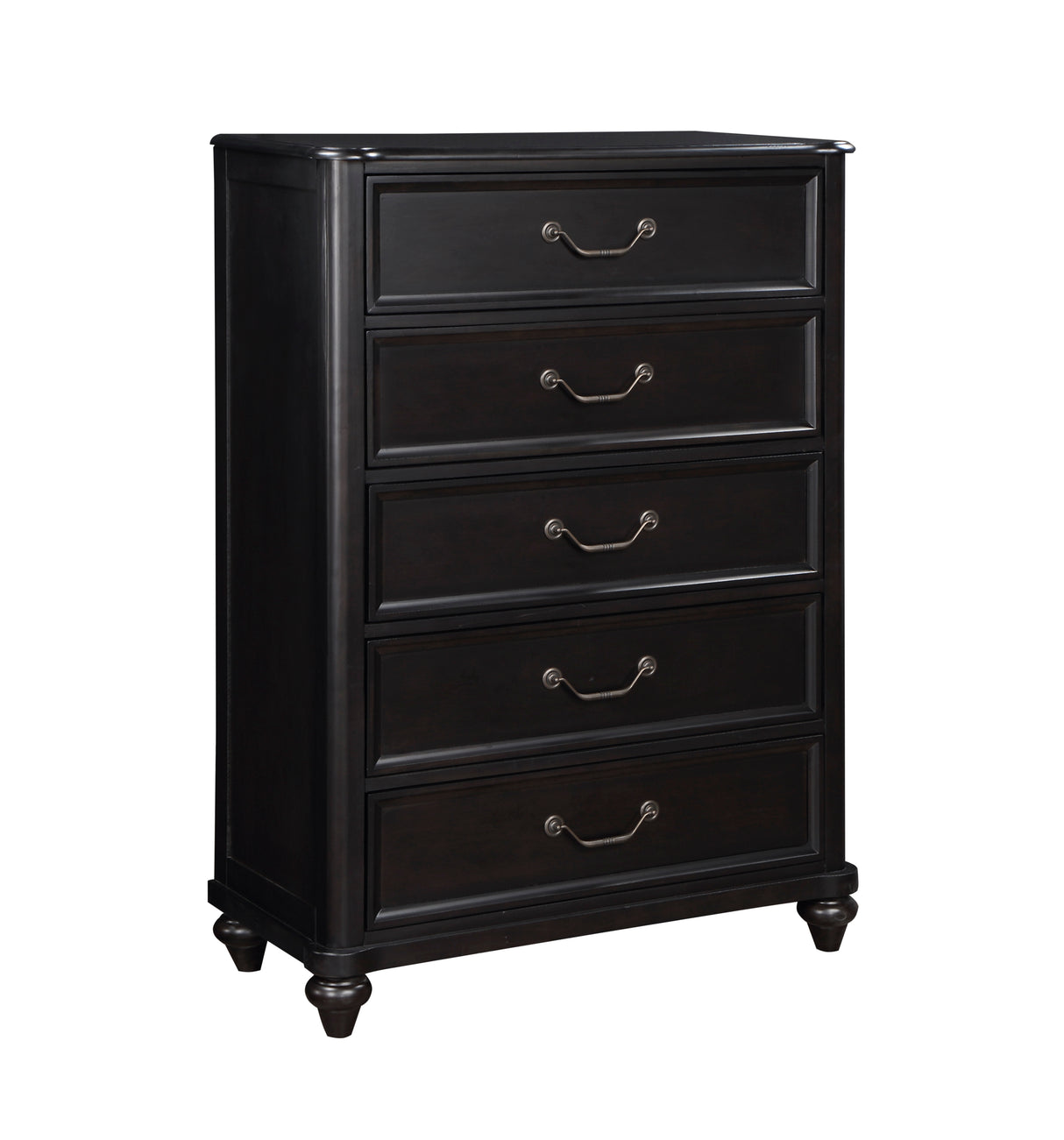 Herman Charcoal Brown 5-Piece Bedroom Set (Queen Bed, Nightstand, Dresser, Mirror, Chest) from Homelegance - Luna Furniture