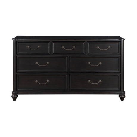 Herman Charcoal Brown 5-Piece Bedroom Set (Queen Bed, Nightstand, Dresser, Mirror, Chest) from Homelegance - Luna Furniture