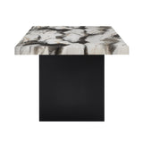 Vega Black/Brown Faux Marble Dining Set from Crown Mark - Luna Furniture