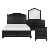 Herman Charcoal Brown 5-Piece Bedroom Set (Queen Bed, Nightstand, Dresser, Mirror, Chest) from Homelegance - Luna Furniture