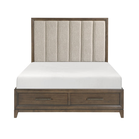 Cambridge Dark Walnut Upholstered Storage Platform Bedroom Set from Homelegance - Luna Furniture