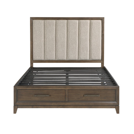 Cambridge Dark Walnut 5-Piece Bedroom Set (Queen Bed, Nightstand, Dresser, Mirror, Chest) from Homelegance - Luna Furniture