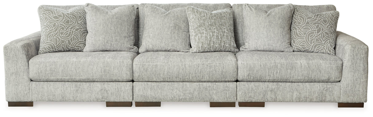 Regent Park Pewter 3-Piece Sectional Sofa from Ashley - Luna Furniture