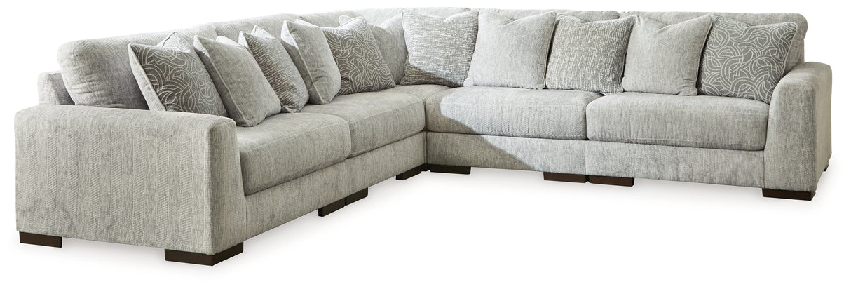 Regent Park Pewter 5-Piece Sectional from Ashley - Luna Furniture