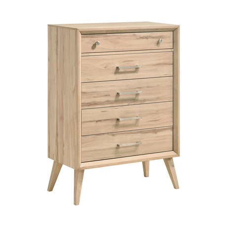 Marrin Natural Oak 5-Piece Bedroom Set (Queen Bed, Nightstand, Dresser, Mirror, Chest) from Homelegance - Luna Furniture