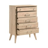 Marrin Natural Oak 4-Piece Bedroom Set (Queen Bed, Nightstand, Dresser, Mirror) from Homelegance - Luna Furniture