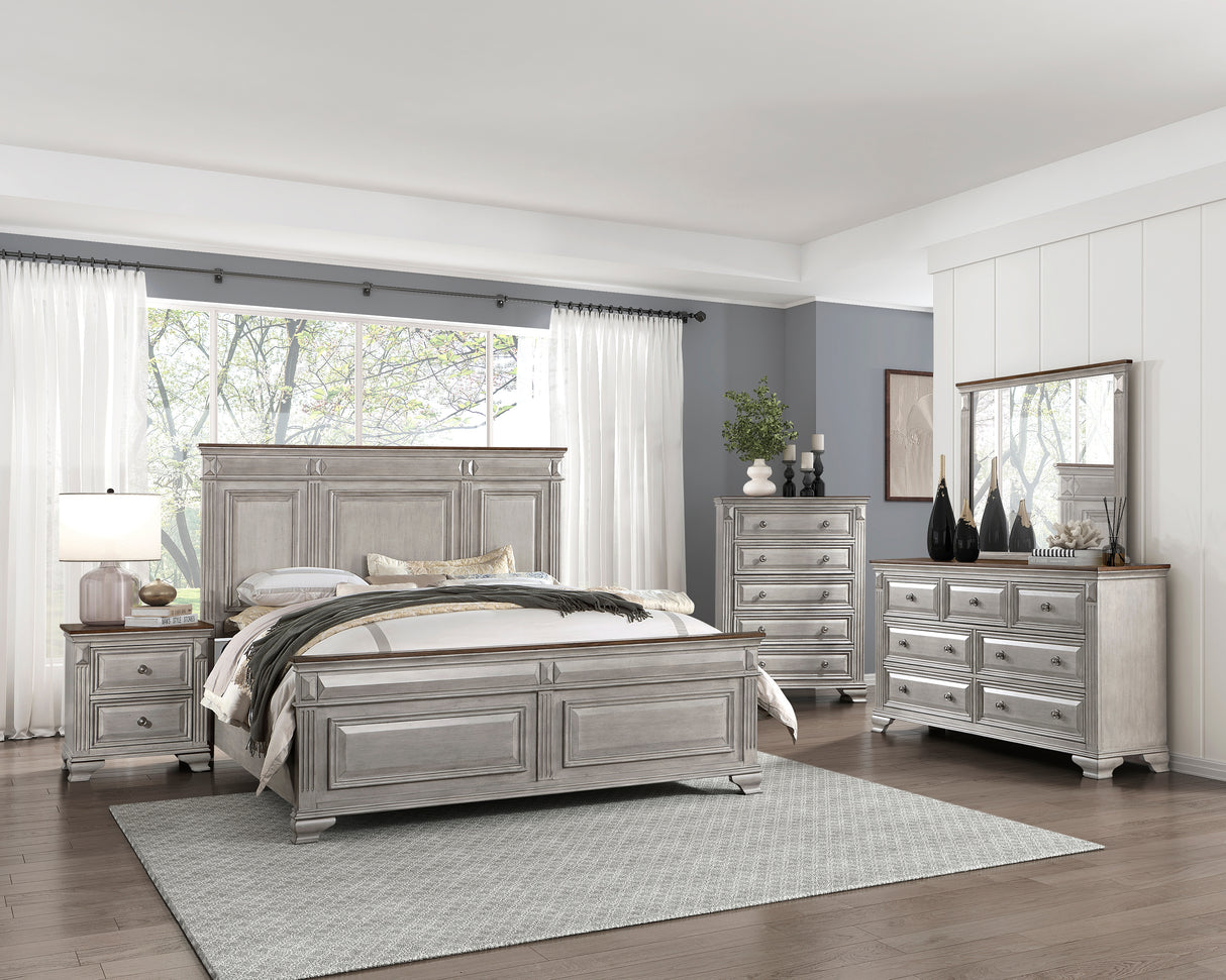 Marrin Natural Oak King Panel Bed from Homelegance - Luna Furniture
