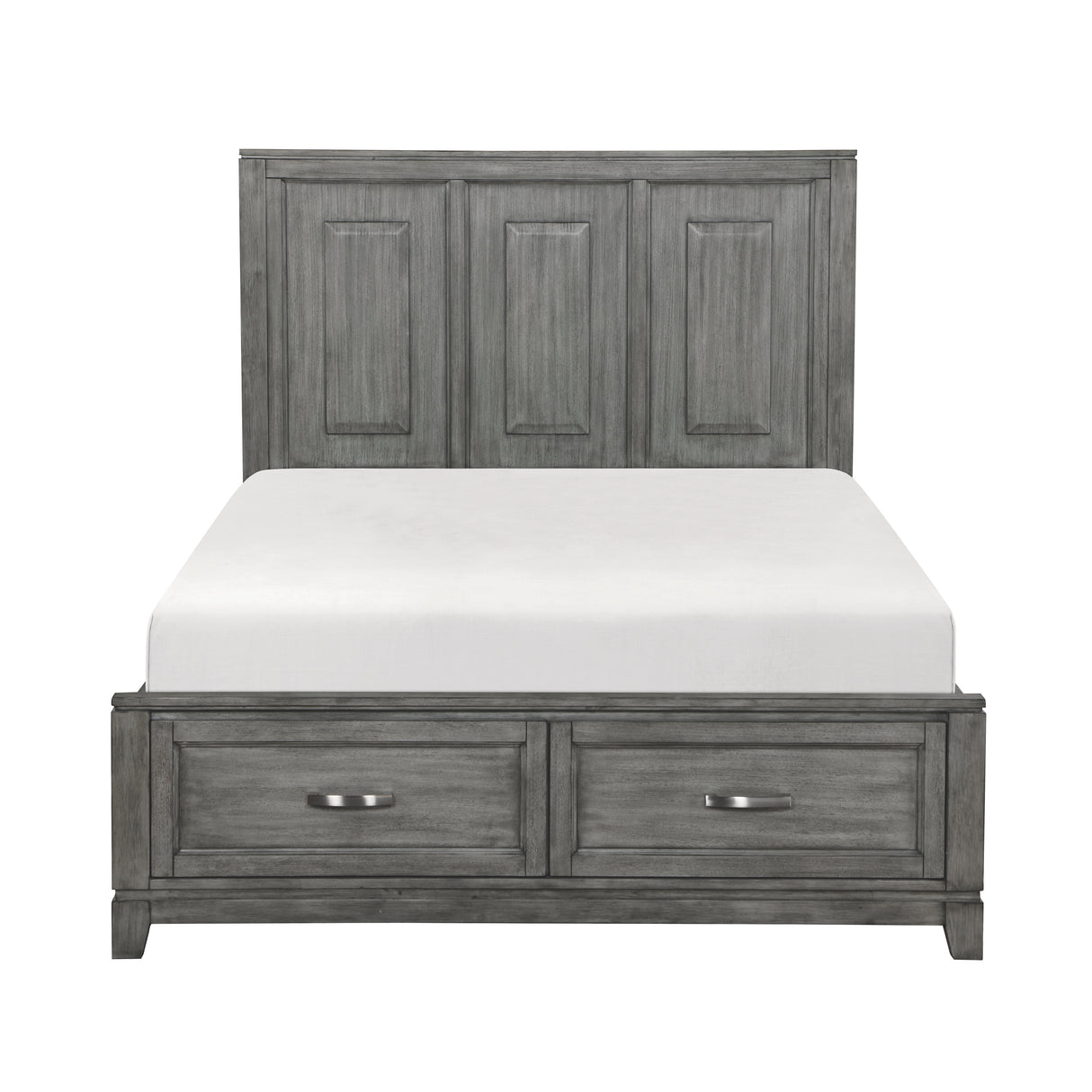 Garretson Gray Queen Platform Bed with Footboard Storage from Homelegance - Luna Furniture