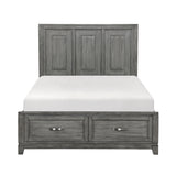 Garretson Gray Queen Platform Bed with Footboard Storage from Homelegance - Luna Furniture