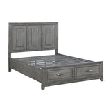 Garretson Gray Queen Platform Bed with Footboard Storage from Homelegance - Luna Furniture