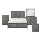 Garretson Gray 5-Piece Bedroom Set (Queen Bed, Nightstand, Dresser, Mirror, Chest) from Homelegance - Luna Furniture